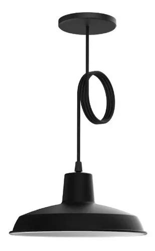 Lampara Colgante Techo Campana 26 Cm Deco Living Bell02 Color Negro