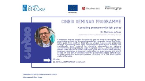 Alberto De La Torre Cinbio Seminar Programme Cinbio