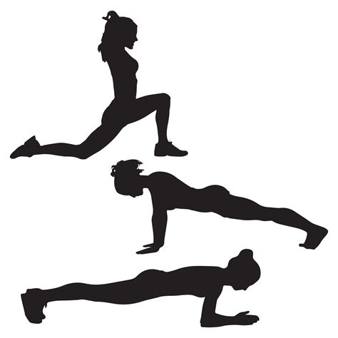 female yoga gym fitness silhouette 6351330 Vector Art at Vecteezy