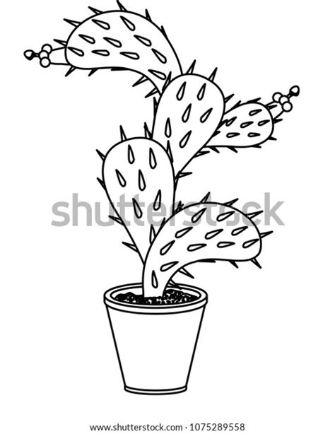 Nopal Cactus Pot Stock Vector Royalty Free 1075289558 Shutterstock