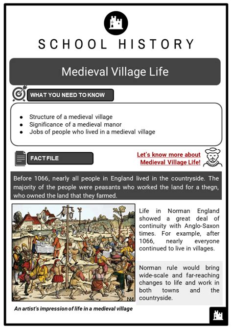 Medieval Village Life Facts, Worksheets, Background & Manors