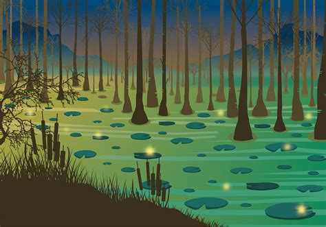 Cartoon Swamp Background