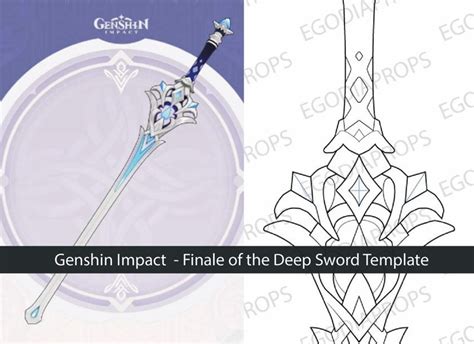 Genshin Impact Finale Of The Deep Sword Blueprint For Cosplay