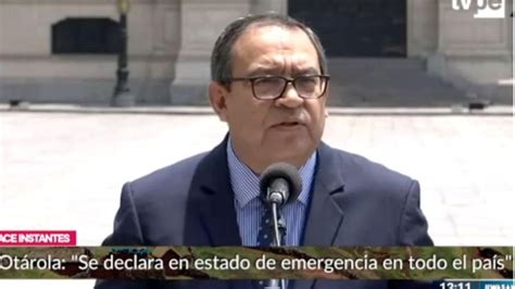 Gobierno De Perú Declara Estado De Emergencia Nacional Por 30 Días