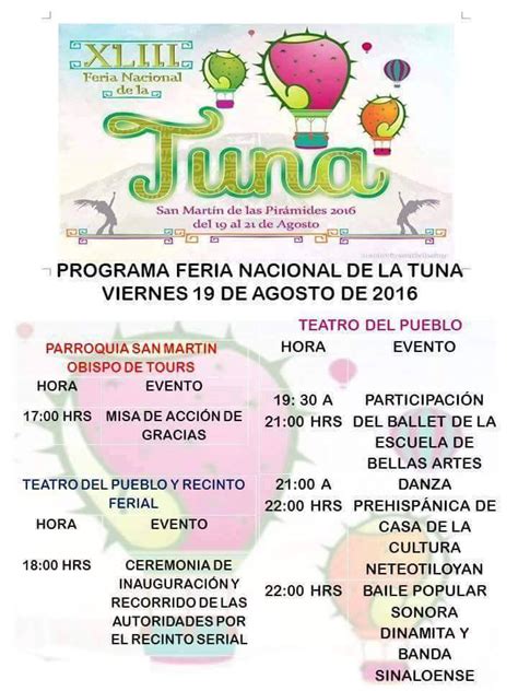 Feria De La Tuna 2017 San Martín De Las Pirámides Ferias Y Conciertos