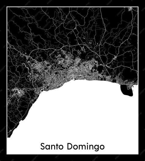 Premium Vector | Minimal city map of santo domingo (dominican republic
