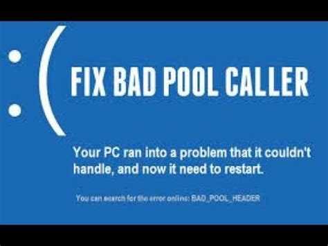 How To Fix Bad Pool Caller BSOD In Windows 10 YouTube