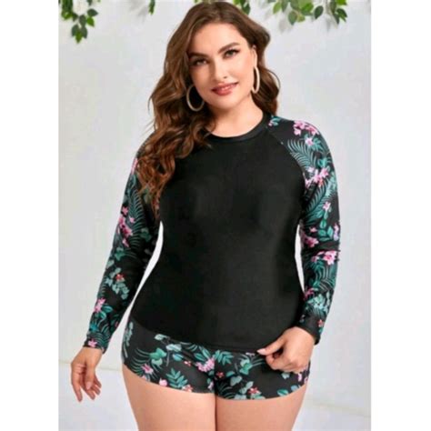 Msdc Plus Size Rash Guard [zakra] Shopee Philippines