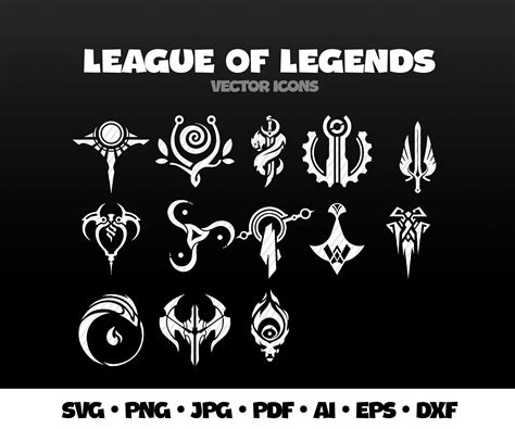 League of Legends Vector Icon Pack Lol Svg League Champions Riot Games ...