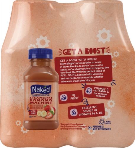 Naked Fruit Smoothie Strawberry Banana Juice Blend Bottles Fl Oz Frys Food Stores