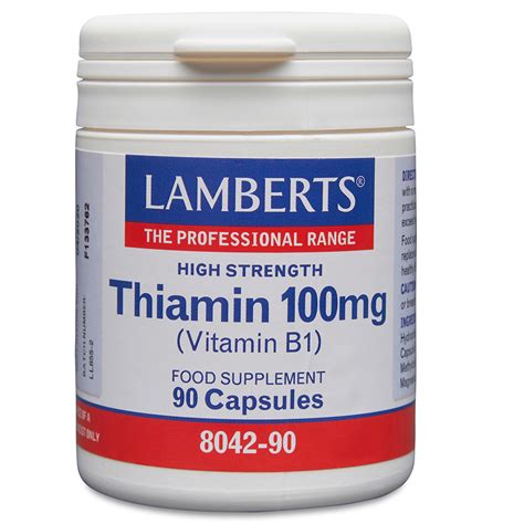 LAMBERTS Vegan Thiamin 100mg Capsules B1 90 Ashtons Hospital