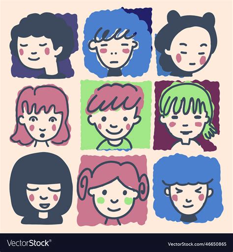 Portraits of people Royalty Free Vector Image - VectorStock