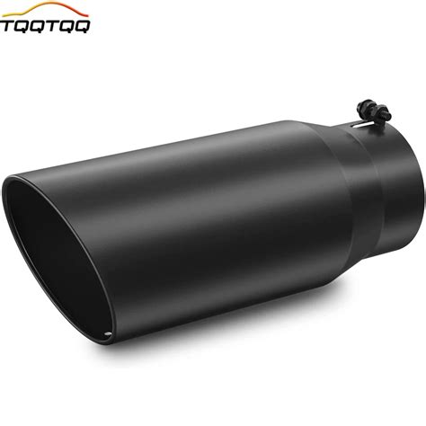 4 Inci 10 16Cm Ujung Knalpot Hitam Inlet 4 Inlet 5 Outlet 12 Tailpipe