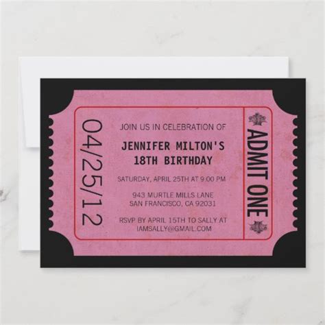 Movie Ticket Invitations | Zazzle.com