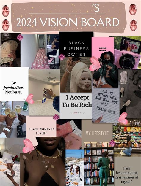 Printable Black Girl Vision Board Vision Board Goals