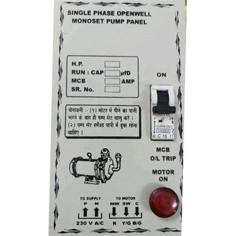 Single Phase V Openwell Monoset Pump Panel Hp At Rs Unit