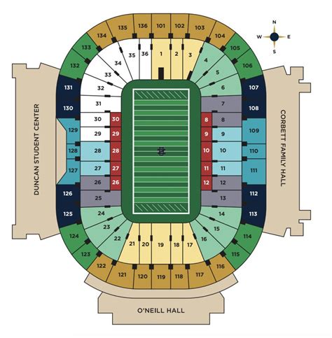 Notre Dame Stadium Seat Chart Stadium Seating Chart