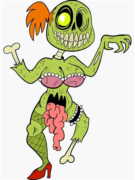 Sexy Zombie Gal Sticker For Sale By Bogleech Redbubble