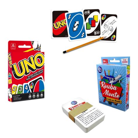 Kit Jogos Jogo De Carta Baralho Uno Jogo De Cartas Rouba Monte