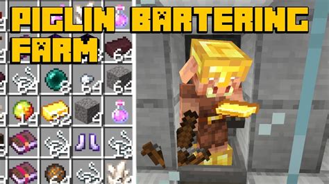 Piglin Bartering/Trading Farm - Minecraft 1.16+ Tutorial (Java Edition ...