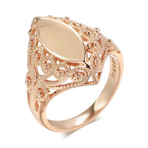 Kinel Hei Er Mode Gl Nzend Ringe F R Frauen 585 Rose Gold Einzigartige