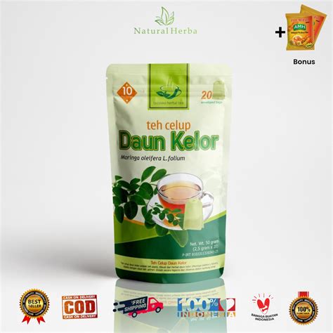 Jual TEH DAUN KELOR Original 100 Halal Moringa BPOM Isi 20 Kantung Tea