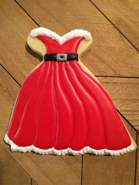 Mrs Claus Dress Cookie Christmas Dress Cookie Christmas Gown Cookie