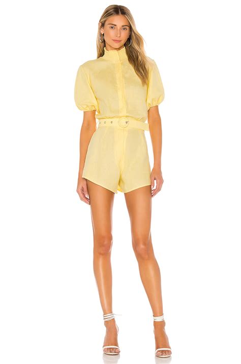 Swf Puff Sleeve Romper In Lemon Revolve