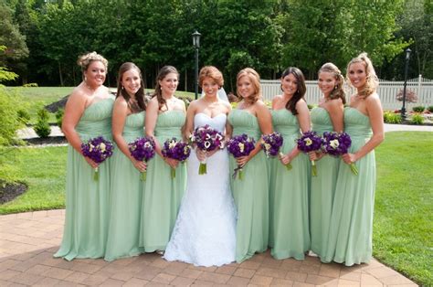 Purple And Green Bridesmaid Dresses