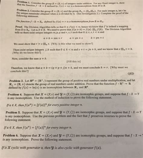 Solved Hroblem I Consider The Group Z Z Of Integers