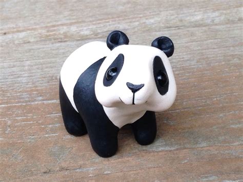 Panda Handmade Miniature Polymer Clay Animal By Animalitoclay