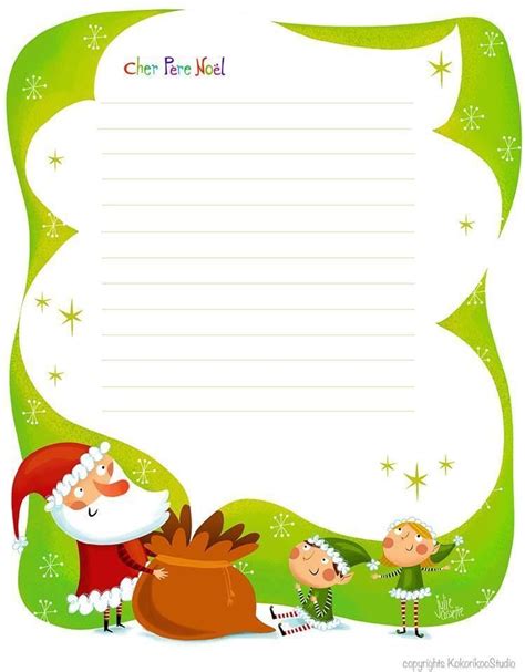 Papier à Lettre Pour Le Père Noël Lettre Pere Noel Poeme Noel Noel