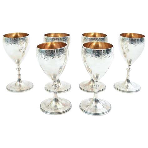 Antique Sterling Silver Set Six Barware Drinking Cups For Sale At 1stdibs Sterling Silver