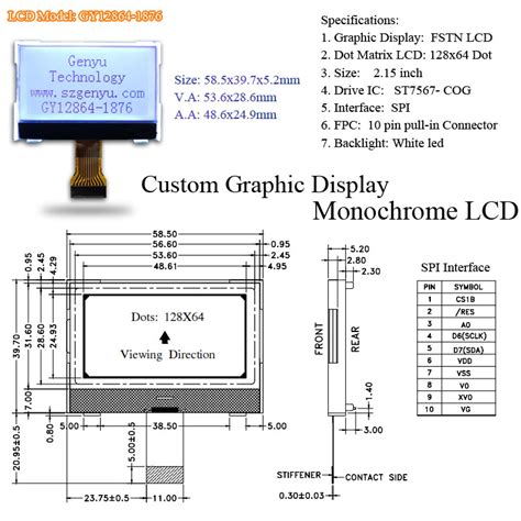 Custom Gray White Pins Socket Fpc Spi Interface X