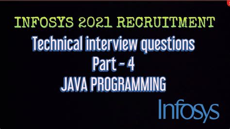 4 INFOSYS TECHNICAL INTERVIEW JAVA PROGRAMMING QUESTIONS YouTube