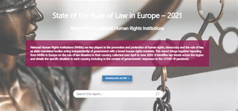 State Of The Rule Of Law In Europe 2021 Report Ennhri