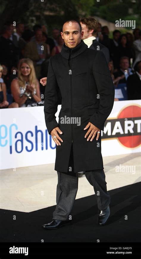 Lewis Hamilton Models At The Grand Prix And Fashion Unite At The Amber