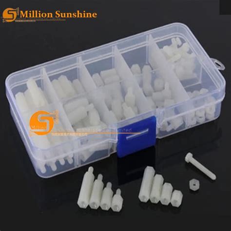 M3 Nylon Hex Spacers White Screw Nut 120pcsset Plastic Parts Plastic Standoff Set White Kit