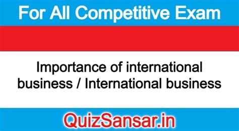 Importance Of International Business International Business Earn Foreign