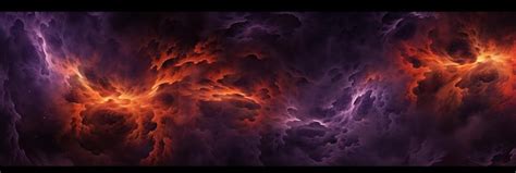 Premium Photo Dark Fire Space Powerful Horizontal Flame Backdrop