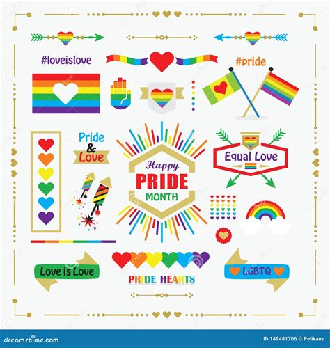 Pride Flags Heart Signs And Sex Sign Vecter Design Vector Illustration ...