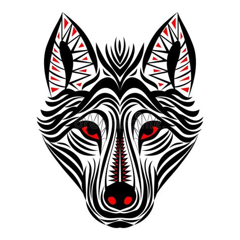 Wolf Face Tribal Tattoo Design Stock Vector - Illustration of eyes, head: 107621850