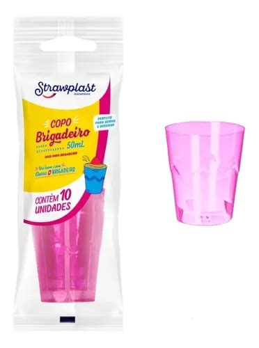 Mini Copo Acrílico Brigadeiro 50ml C colher Strawplast 100un MercadoLivre