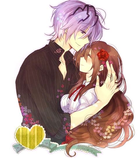 Two People Are Hugging Each Other With Flowers In Their Hair