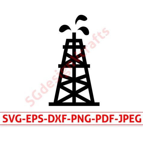 Oil Rig Svg Oil Derrick Svg Oil Rig Clip Art Oil Field Etsy