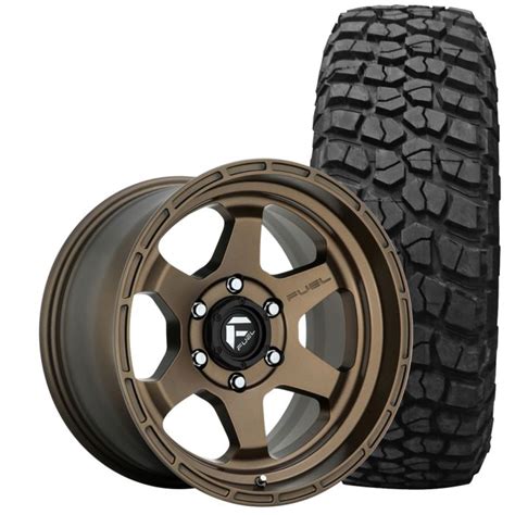 Fuel Wrangler Gladiator Shok Wheel And Tire Package Bronze 18 X9 Jeep Jk 2007 2018 Jl 2018