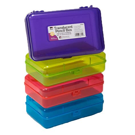 Pencil Box 2 12h X 5 14d X 8 14w Translucent Assorted Colors