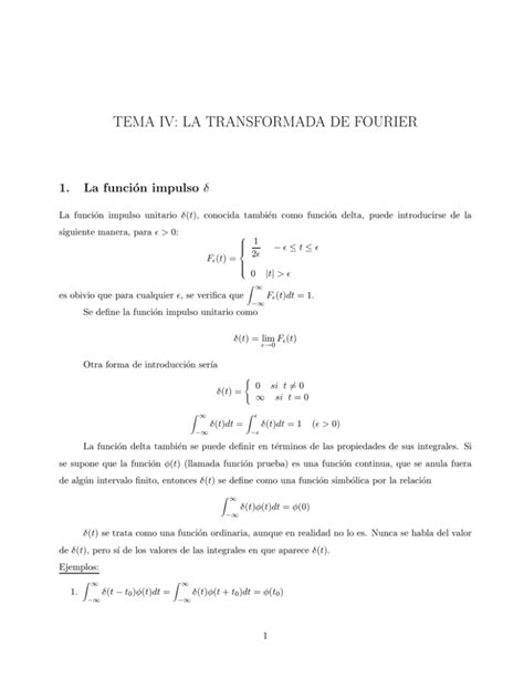 Tema Iv La Transformada De Fourier