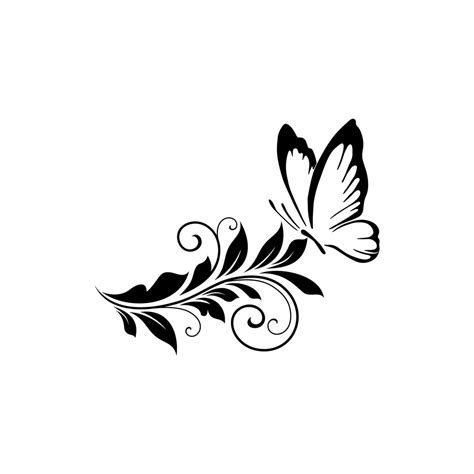 Butterfly On A Vine Svg Butterfly Svg Vine Svg Floral Svg Floral