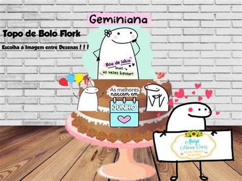 Topo De Bolo Flork Bentô Cake Elo7 Produtos Especiais